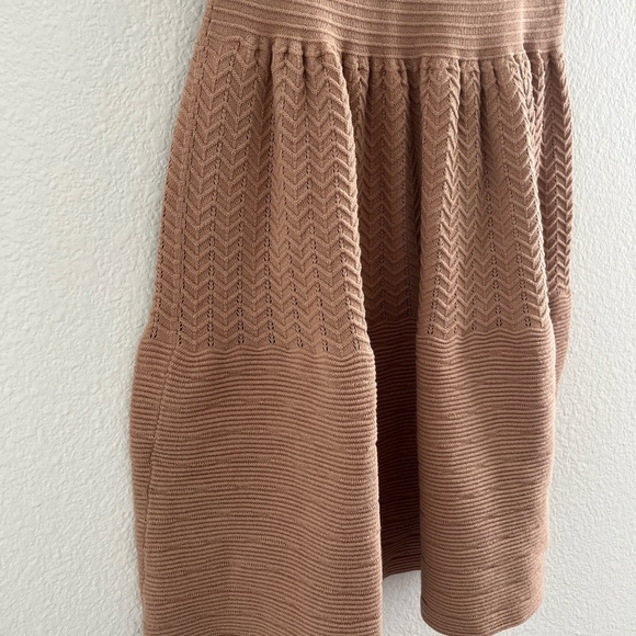 NWT SANDRO | Scoop Neck Ribbed Mini A-Line Dress in Taupe | Size SANDRO 2 (US 6) - Picture 6 of 13